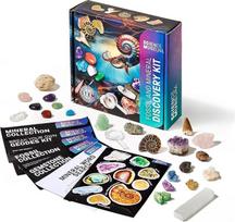 Science Museum Fossil & Mineral Discovery Kit - Echte Fossilien, Kristalle & Edelsteine, pädagogisches MINT-Aktivitäts-Set mit Lupe, ab 8 Jahren