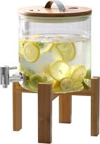 Statinės formos gėrimų dozatorius, 3L/4L/5L stiklinis vandens dozatorius su stovu, statinės dekanteris su čiaupu, alkoholio dozatorius, idealiai tinkantis vynui, viskiui, alui, sultims, limonadui, dovanos vaikinui, vyrui, tėvui (5L)