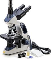 SWIFT SW380T 40X-2500X trinokulinis sudėtinis laboratorinis mikroskopas su dvisluoksniu mechaniniu stovu, "Siedentopf" galvute, plataus lauko 10X/25X okuliarais