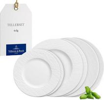 Villeroy & Boch Manufacture Rock Blanc indų rinkinys 6 dalių, skirtas 2 asmenims Baltas indų rinkinys, skirtas plauti indaplovėje Mikrobangų krosnelėje Saugus lėkščių rinkinys Indų rinkinys Vakarienės servizas Indų rinkinys Modernus aukščiausios kokybės p