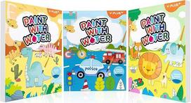 YPLUS Paint with Water Books for Toddlers, akvarelės tapybos popierius 1-3 metų, 2-4 metų vaikams, amatai, piešimo dovana su teptuku - 3 temos
