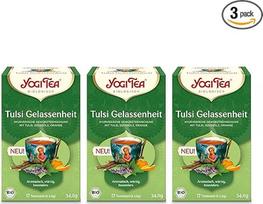 Yogi Tea - Tulsi Serenity, ajurvedinė ekologiška žolelių arbata, natūraliai be kofeino, Tulsi - "šventojo" baziliko, gaivaus medžio ir apelsino mišinys, 3 pakuotės, 3x17 maišelių (51 arbatos maišelis)