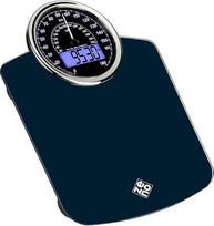 ZENO Hybrid 2-in-1 skaitmeninės ir analoginės kūno svarstyklės iki 180 kg Storas grūdintas stiklas Ypač didelis ekranas Lengvai skaitomos skaitmeninės vonios kambario svarstyklės Tamsiai mėlyna