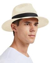 Elegantiška Šiaudinė Skrybėlė Fedora Zylioo Balta L Dydis, 61 cm