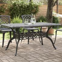Sodo staliukas juodos spalvos 150x90x72cm lietas aliuminis