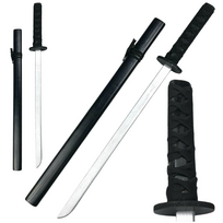 Medinis katana kardas treniruotėms 70 cm juodas