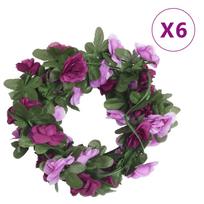 Gėlių girliandos 6vnt šviesiai violetinės 250cm