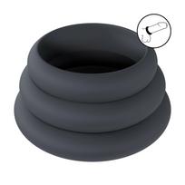 Levelz by Shots LEVELZ Wide O Silicone Ring Set L/XL/XXL Black - 3 Sizes System