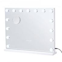 Veidrodinis staliukas su apšvietimu, 58x46 cm, balta, USB, tvirtinamas prie sienos arba pastatomas ant stalo