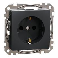 Kištukinis lizdas su įžeminimu ir dangteliu Schneider Electric Sedna Design SDD214024 (antracitas, IP44)
