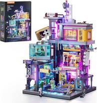 "Cyberpunk Arcade Light" statybinių kaladėlių rinkinys - 2580 užspaudžiamų kaladėlių, modulinės konstrukcijos su nuimamais mechanizmais, dovanų idėja suaugusiesiems ir mokslinės fantastikos gerbėjams