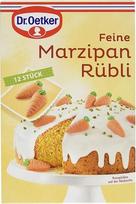 "Dr. Oetker Fine Marzipan Rübli" 42g Morkų formos pusiau šiurkštus marcipano dekoras Morkų torto dekoravimas Valgomasis torto dekoras