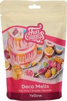 "FunCakes Deco Melts" geltonos spalvos - nerkite, lašinkite, mirkykite ir puoškite! Ištirpinkite mikrobangų krosnelėje ir supilkite į bet kokią formą, 250 g