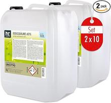 "Höfer Chemie" 2 x 10 l acto rūgštis 60 % - optimalus valiklis ir kalkių šalintuvas - aukščiausios kokybės, pagamintas Vokietijoje - šviežiai užpildyta patogi talpykla