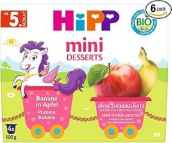 "Hipp" ekologiški vaisiai puodelyje Bananai su obuoliais 6 vnt. (6 x 400 g)