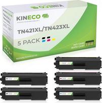 "Kineco" 5x XL toneris pakeičia TN421 TN423 2X juodos spalvos 1x CMY tonerį, skirtą Brother MFC-L8690CDW MFC-L8900CDW