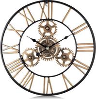 "Lafocuse" pramoninis auksinis krumpliaratinis sieninis laikrodis didelis 57 cm Steampunk tylus metalinis kvarcinis laikrodis su 3D romantiškais skaičiais, skirtas barui, gyvenamajam kambariui, miegamajam