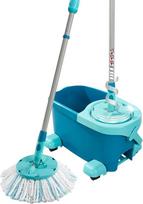 "Leifheit Clean Twist Disc Mop Ergo 2.0" su vežimėliu, grindų šluostė su mikropluošto dangčiu, skirta plytelėms ir laminatui valyti, šluostė su "Click" sistema ir sukimo technologija