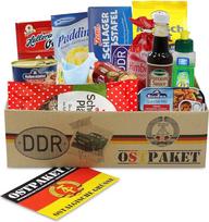 "Ostpaket Mini" su 13 tipiškų DDR produktų specialybių speciali pakuotė dovanų rinkinys Rytų produktai DDR - dovanų idėja