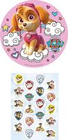 "Paw Patrol" valgomųjų torto papuošalų ir mini torto papuošalų rinkinys, skirtas vaikų gimtadienio šventėms, "Paw Patrol" Nr. 6, Skye