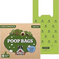 "Pogi's Poop Bags" - 900 maišelių su lengvai užrišamomis rankenėlėmis - dideli, biologiškai skaidūs, kvepiantys, sandarūs maišeliai šunų išmatoms