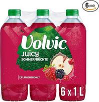 "Volvic Juicy Multifruit" - iš įvairių vaisių ir morkų sulčių koncentratų - tik natūralūs skoniai - 6 x 1 litras
