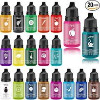 20 spalvų x 10 ml skysti maistiniai dažai pyragams, kepiniams, sausainiams, makaronams - koncentruoti dažai be cukraus, skirti tortų, gėrimų, velykinių kiaušinių, "pasidaryk pats" šlamšto dekoravimui