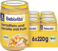 Bebivita Meniu nuo 8 mėnesių bulvių daržovės su kalakutiena, 220 g, 6 vnt. (6 x 220 g)