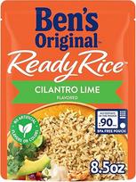 BEN'S ORIGINAL Ready Rice Cilantro Lime skonio ryžiai, lengvas garnyras vakarienei, 241,0 g maišelis