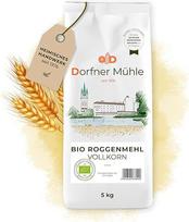 Ekologiški viso grūdo ruginiai miltai [5 kg] - viso grūdo miltai iš Bavarijos kaimiškai (viso grūdo) duonai ir bandelėms - 100 % ekologiškai auginti rugiai be priedų