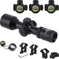 FOCUHUNTER 3-9x40E medžioklinio šautuvo optinis taikiklis su 20 mm "Weaver/Picatinny" montavimo žiedais ir objektyvo dangteliu, skirtas lauko sportui