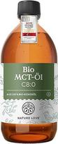 NATURE LOVE organinis MCT aliejus C8 - 500 ml - pagamintas iš 100 % organinio kokosų aliejaus - skirtas ketogeninei dietai - be skonio ir kvapo - egzogeniniai ketonai - veganiškas