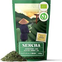 NaturaleBio Japoniška Sencha arbata - 100 g ekologiškos žaliosios arbatos - 100 % gryna ir natūrali žalioji Sencha arbata - palaidi pirmojo derliaus lapeliai - ekologiškas produktas, užaugintas Japonijoje