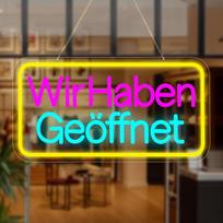 Rdutuok We Have Opened Neon Sign 42 x 22 cm Open LED Neon Light Hanging Sign USB Operated with Dimmable Switch for Bar Pub Hotel Café Restaurant