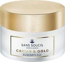 Sans Soucis Caviar & Gold Eye Care 15 ml A Akių kremas, Anti Age Deluxe, ikrų ekstraktas, be laktozės, be mineralinių aliejų, be parabenų, Baden Badeno terminis vanduo