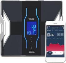 Tanita RD-953 Körperanalysewaage Schwarz | Personenwaage digital mit Bluetooth & medizinischer Technologie | Waage mit Körperfett und Muskelmasse, Muskelqualitätsmessung, 11 Körperwerte