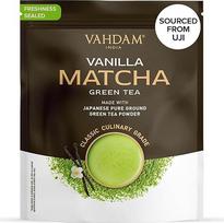 VAHDAM, vanilės Matcha žaliosios arbatos milteliai (100 g, 50+ puodelių) 100% natūralios aukščiausios kokybės japoniškos kilmės Matcha arbatos milteliai | Paruoškite skanią Latte