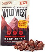 Wild West Beef Jerky, 300 g Original Beef Jerky High Protein Dried Meat, baltyminis užkandis, 1 pakuotė