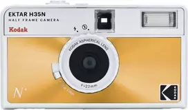 Kodak EKTAR H35N fotoaparatas glazūruotas oranžinis