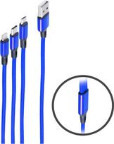 shiverpeaks ®-BASIC-S--USB 3in1 Ladekabel A Stecker auf USB Micro B + USB Typ C + 8-pin Stecker, blau, 1,2m (BS14-50071)