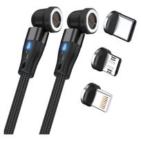 RealPower Magnetic cable,1m,2x magnetisch,schwarz mit Adapte