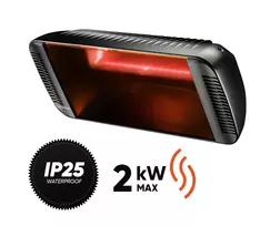 Halogeninis infraraudonųjų spindulių šildytuvas Heliosa 66 Black,Halogeninis infraraudonųjų spindulių šildytuvas Heliosa 66 Black