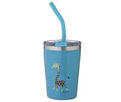 CARL OSCAR kelioninis puodelis "Turquoise Giraffe", 250 ml