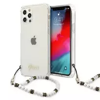 GUESS GUHCP12LKPSWH iPhone 12 Pro Max 6.7" Transparent Hard Case White Pearl