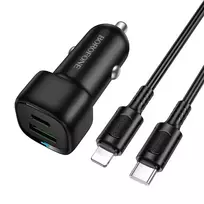 Borofone BZ34B Cloud car charger | 20W | PD, QC | USB-A, USB-C, Lightning | with USB-C to Lightning cable included | black