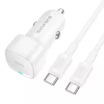 Borofone BZ34A Cloud Car Charger | 20W | PD, QC | USB-C | with USB-C to USB-C cable included | white