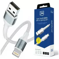 3MK Hyper N-SERIES data transfer and charging cable | USB-A to Lightning | QC 3.0 | 12W | 1m | white