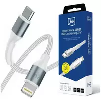 3MK Hyper N-SERIES data transfer and charging cable | USB-C to Lightning | PD 3.0 | 27W | 0.5m | white
