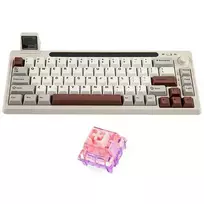 Epomaker Mechanical keyboard RT65 Flamingo Switch, grey-white