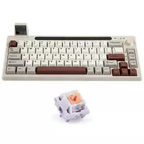 Epomaker Mechanical keyboard RT65 Wisteria Linear Switch, grey-white